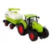 LEAN TOYS Tractor met grote aanhangwagen Green Farm
