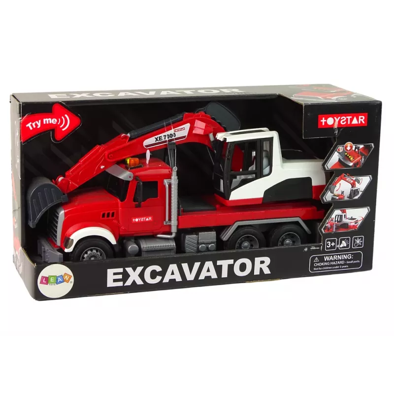 LEAN TOYS Truck met graafmachine tractor graafmachine geluid licht