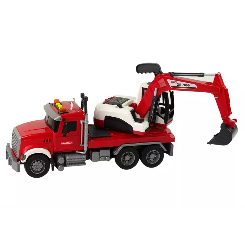 LEAN TOYS Truck met graafmachine tractor graafmachine geluid licht