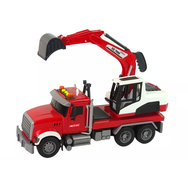 LEAN TOYS Truck met graafmachine tractor graafmachine geluid licht