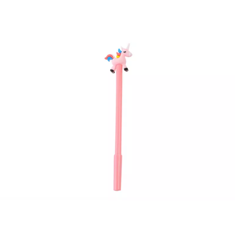LEAN TOYS eenhoorn balpen zwarte dop navulling mix wit roze 0,5mm