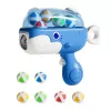 LEAN TOYS Velcro Ball Gun met stoffen doelwit walvis blauw