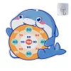 LEAN TOYS Velcro Ball Gun met stoffen doelwit walvis blauw