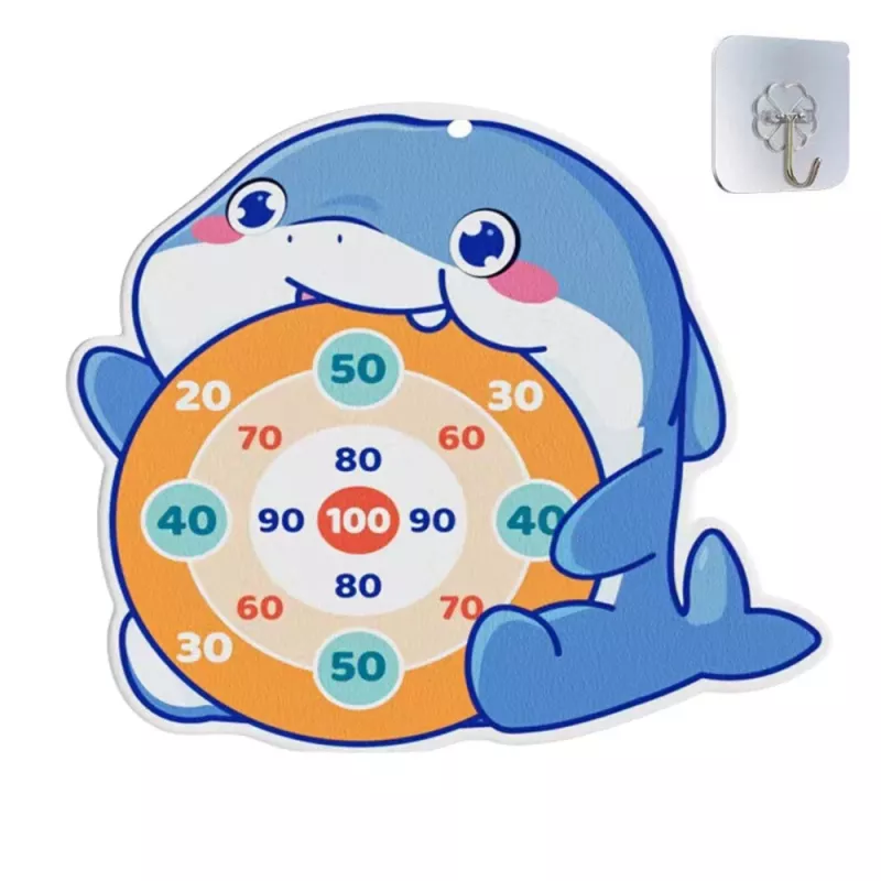 LEAN TOYS Velcro Ball Gun met stoffen doelwit walvis blauw