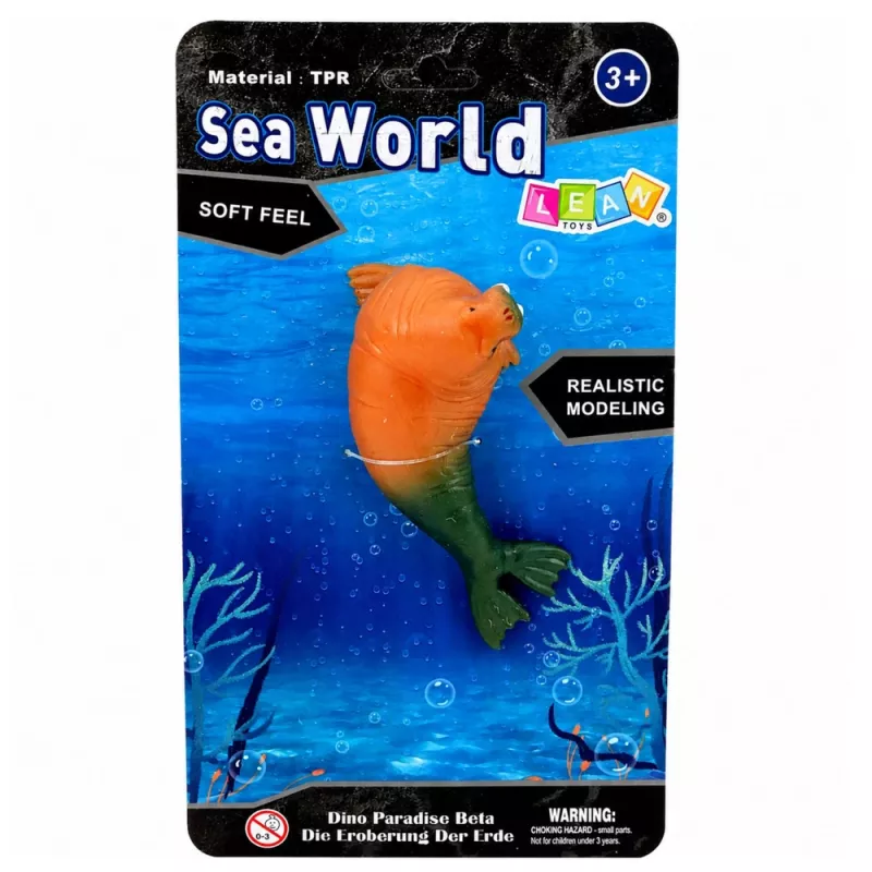 LEAN TOYS Walrus rubberen figuur rekbaar realistisch zeezoogdier 13 cm