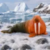 LEAN TOYS Walrus rubberen figuur rekbaar realistisch zeezoogdier 13 cm
