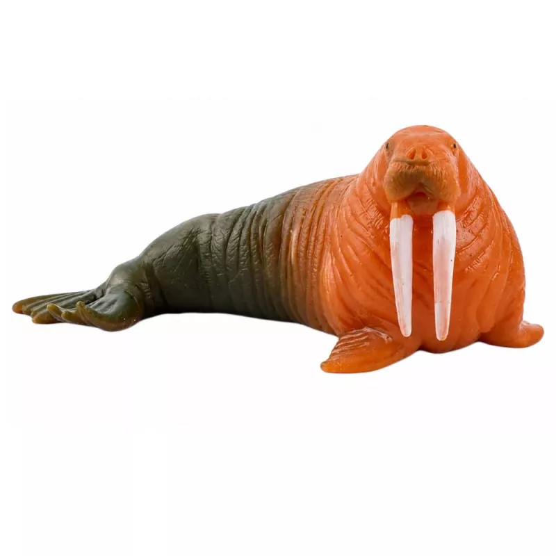 LEAN TOYS Walrus rubberen figuur rekbaar realistisch zeezoogdier 13 cm