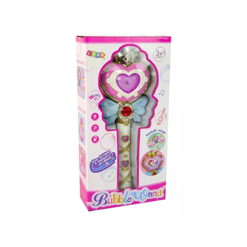 LEAN TOYS Bellenblaasstok met lichtjes en geluiden roze