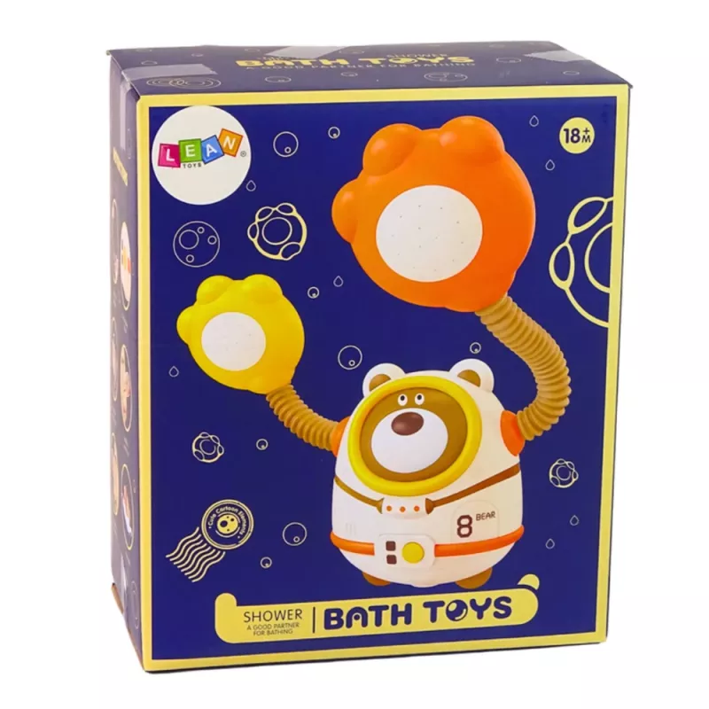 LEAN TOYS Waterbadspeelgoed teddybeer astronaut douche met watercirculatie zuignappen