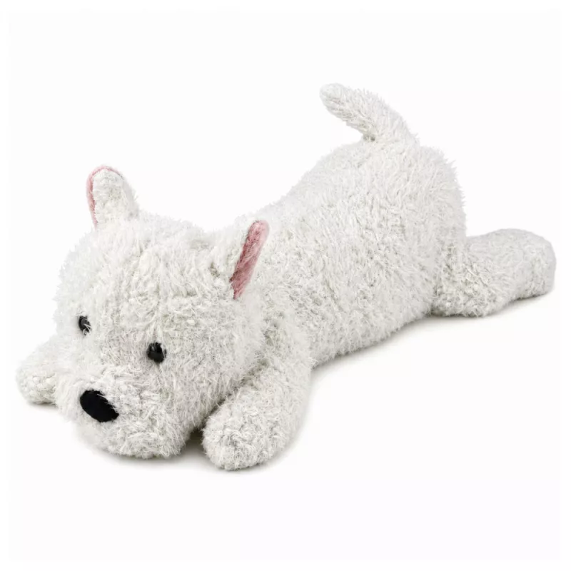 LEAN TOYS West Highland White Terrier pluchen hond knuffeldier, wit, 40 cm