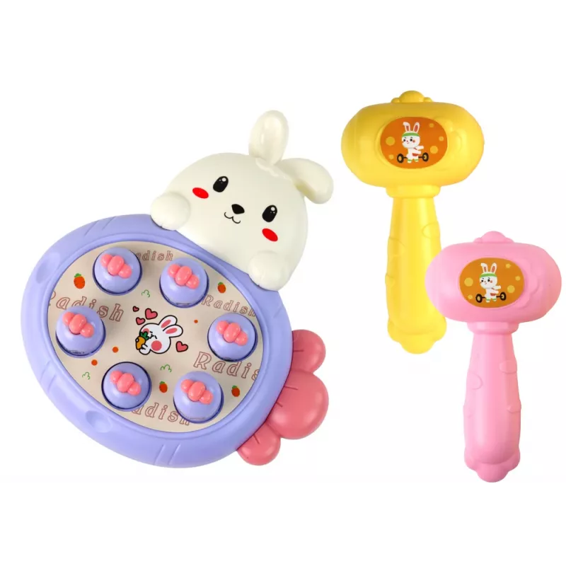 LEAN TOYS Whac-A-Mole paars arcadespel wortel-slaande konijn