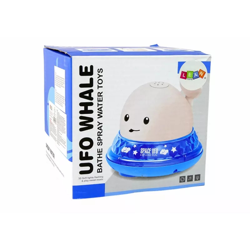 LEAN TOYS Walvis waterstraal met standaard wit badspeelgoed