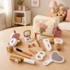 LEAN TOYS Houten schoonheidsset make-up cosmetische tas accessoires 16 stuks