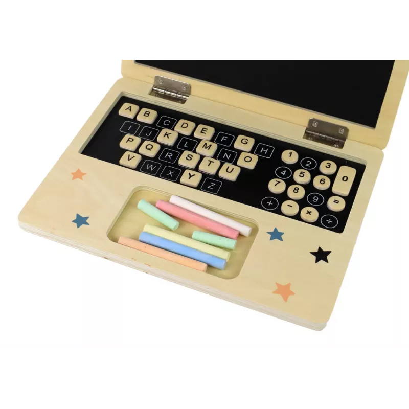 LEAN TOYS houten bord-laptop krijt