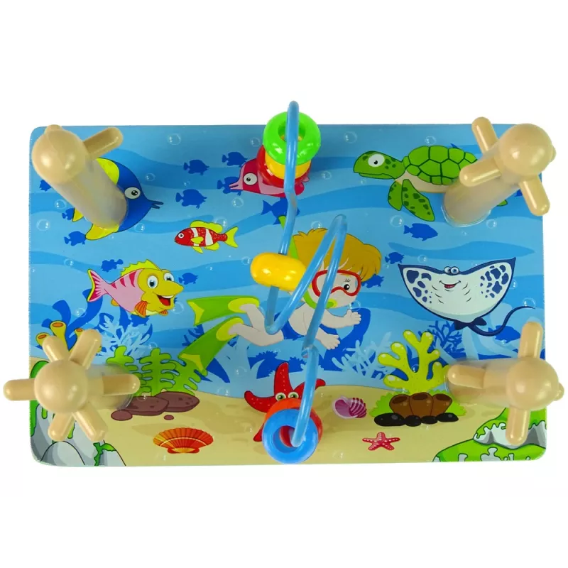 LEAN TOYS Houten blokken sorteerder Sea World educatieve kralen