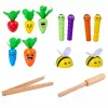 LEAN TOYS Houten wortel regenworm staaf magneetspel