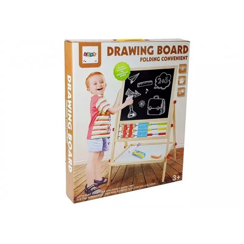 LEAN TOYS houten bord met abacus, klok, cijfers en magneet