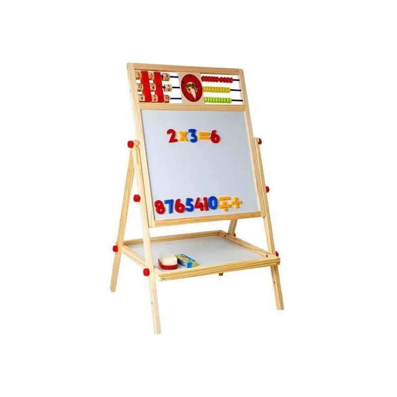 LEAN TOYS houten bord met abacus, klok, cijfers en magneet