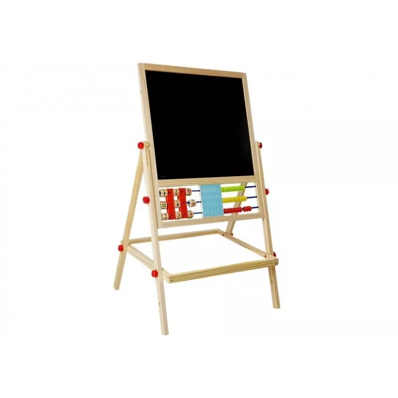 LEAN TOYS houten bord met abacus, klok, cijfers en magneet