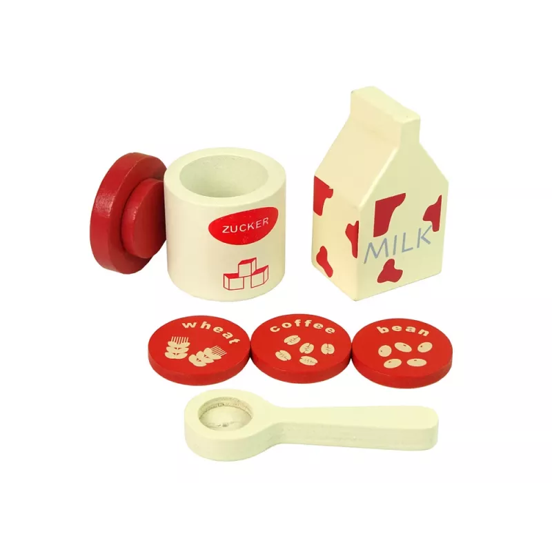LEAN TOYS Houten koffiezetapparaat accessoires keuken kinderen