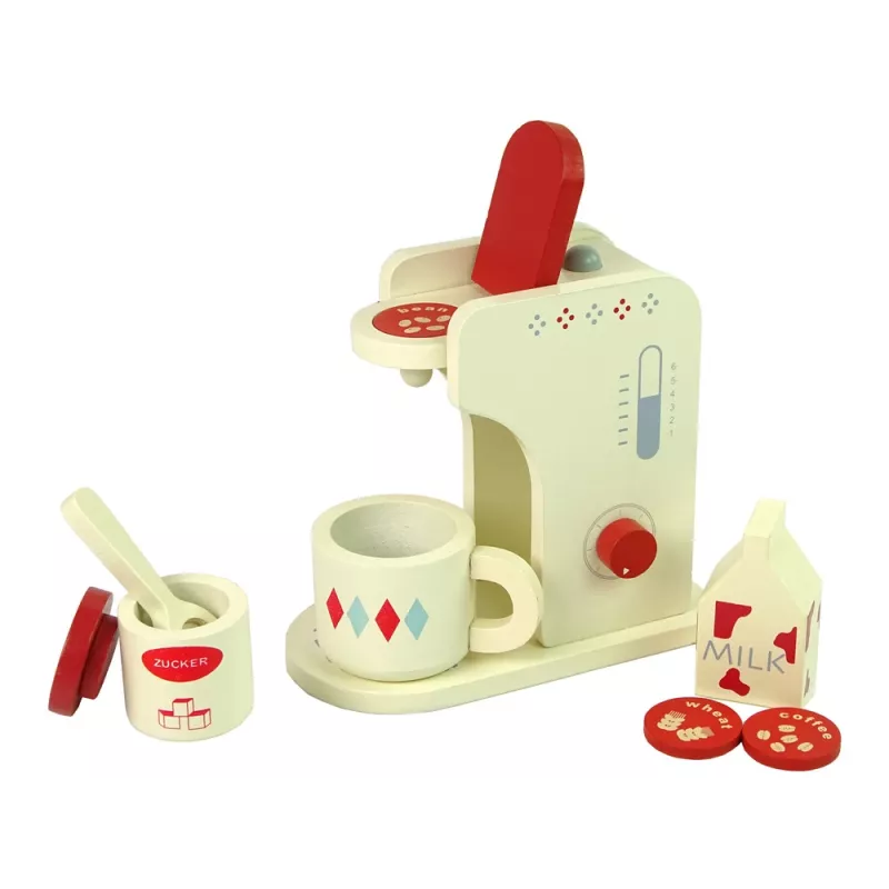 LEAN TOYS Houten koffiezetapparaat accessoires keuken kinderen