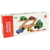 LEAN TOYS houten vrachtwagen groen met bouwstenen