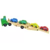 LEAN TOYS houten vrachtwagen groen met bouwstenen