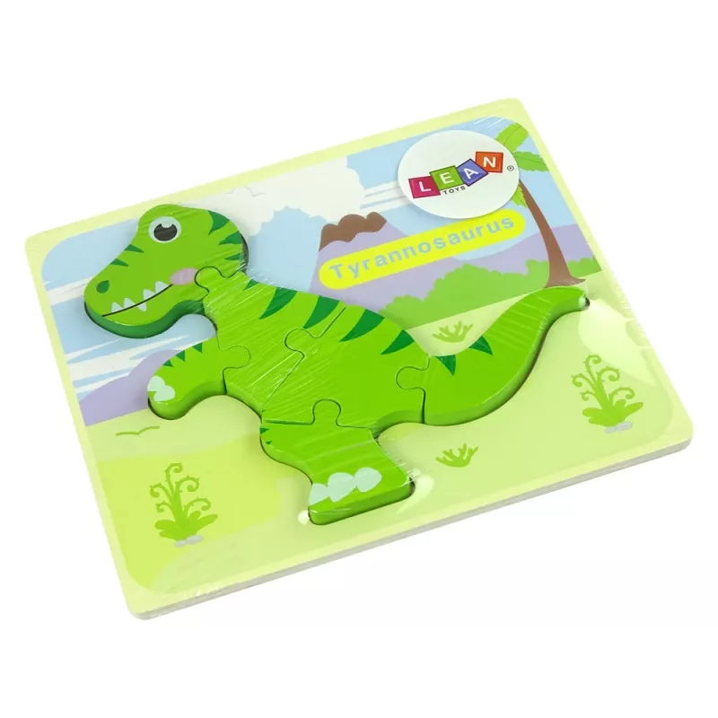 LEAN TOYS Houten Isanosaurus groene dinosaurus puzzel