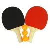 LEAN TOYS Houten pingpongbatjes met 3 ballen en tas