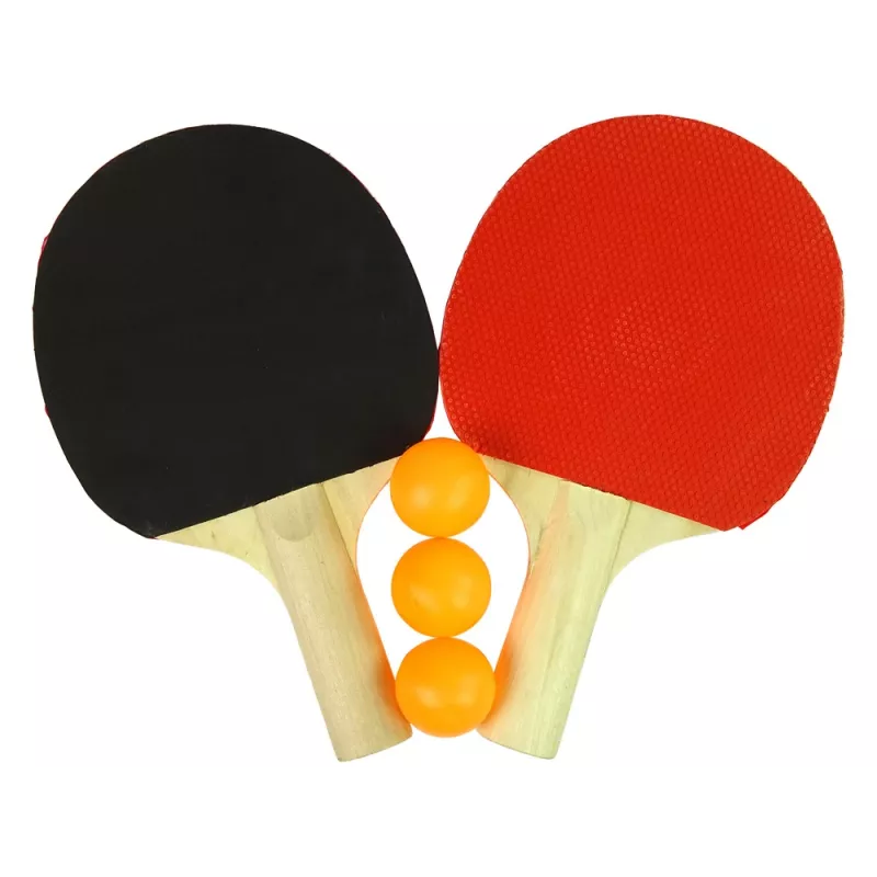 LEAN TOYS Houten pingpongbatjes met 3 ballen en tas