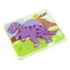 LEAN TOYS Houten puzzel dinosaurus corythosaurus roze spinosaurus paars