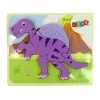 LEAN TOYS Houten puzzel dinosaurus corythosaurus roze spinosaurus paars