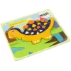 LEAN TOYS Houten puzzel dinosaurus triceratops ankylosaurus oranje