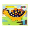 LEAN TOYS Houten puzzel dinosaurus triceratops ankylosaurus oranje