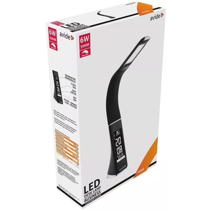 Avide LED-bureaulamp Business Calendar zwart 6W