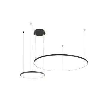 Sibiu 2023193-2-BK LED-hanglamp, 2 ronde kappen, 4000 K, zwart
