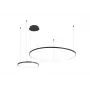 Sibiu 2023193-2-BK LED-hanglamp, 2 ronde kappen, 4000 K, zwart