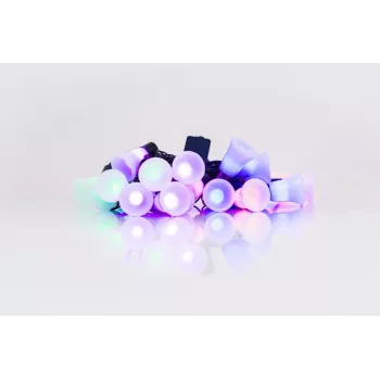LED-lichtsnoer met belletjes, 20 warmwitte LED's, 2,5 m, op batterijen, goud
