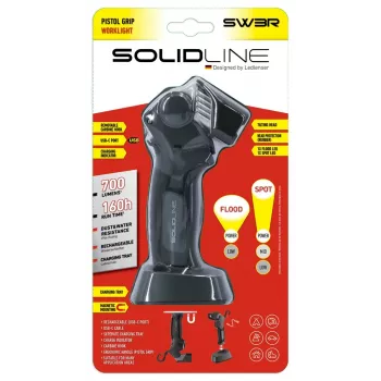 Ledlenser SW3R COB LED-zaklamp met magneetvoet, 320 lm, USB-C oplaadbaar, IP54, 180° kantelbare kop, riemclip, zwart