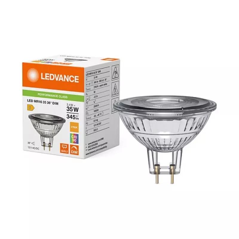 LEDVANCE PARATHOM MR16 LED reflector 3.4W 2700K GU5.3 dimbaar 36° 230lm
