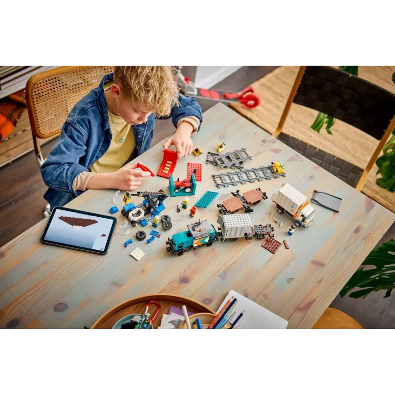 LEGO City 60509 haven-vrachttrein met kraan en vrachtwagen