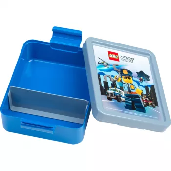 LEGO CITY lunchbox blauw polypropyleen met emoticon-afbeeldingen 40521735