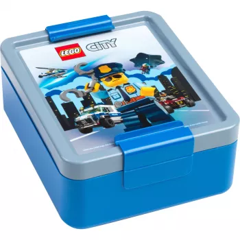 LEGO CITY lunchbox blauw polypropyleen met emoticon-afbeeldingen 40521735