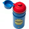 LEGO Iconic drinkfles 390 ml blauw met siliconen tuit en half transparant deksel