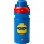 LEGO Iconic drinkfles 390 ml blauw met siliconen tuit en half transparant deksel