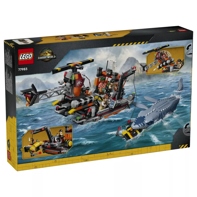 LEGO Jurassic World 77983 Mosasaurus Dinosaur Boat Attack (280 onderdelen, 3 minifiguren, vanaf 7 jaar)