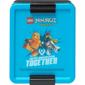 LEGO Lunchbox Ninjago blauw/zwart PP met emoticon-afbeeldingen 1,2L