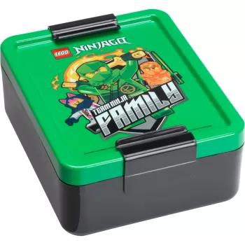 LEGO Broodtrommel Ninjago Groen - 1,2L voedselveilig PP met emoticon-afbeeldingen