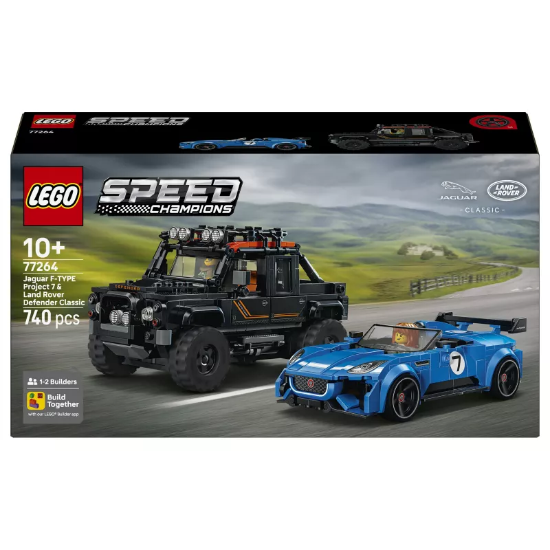 LEGO Speed Champions 77264 Jaguar F-TYPE Project 7 & Land Rover Defender Classic bouwset