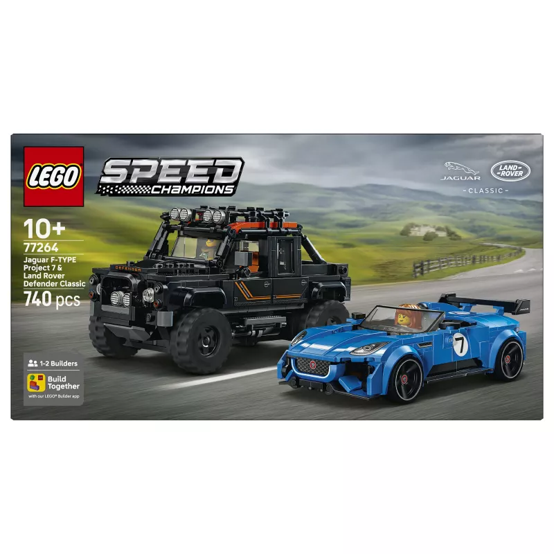 LEGO Speed Champions 77264 Jaguar F-TYPE Project 7 & Land Rover Defender Classic bouwset